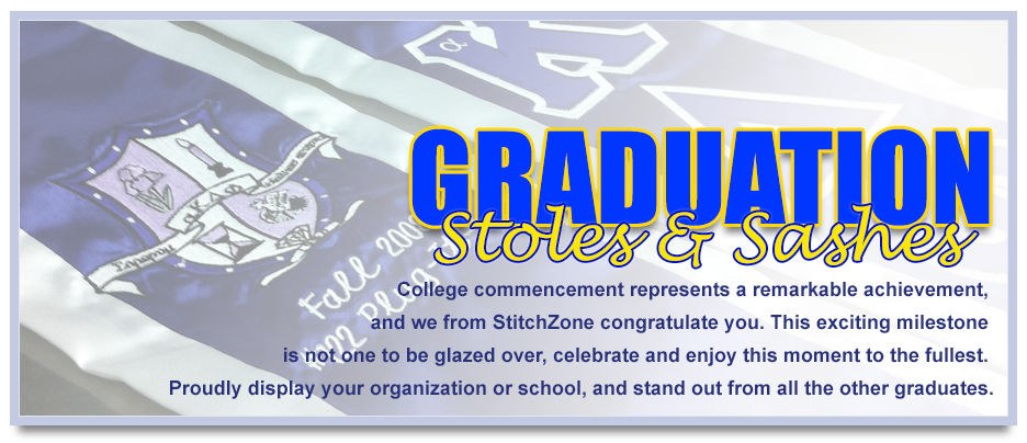 Graduation stoles for fraternities and sororities